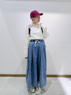 「GLOBAL WORK（グローバルワーク）のアイテム（帽子）」を使った、のみ子さん（レディース・154cm）の春コーディネート