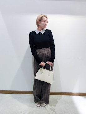 「アイテム（バレエシューズ）」を使った、のみ子さん（レディース・154cm）の冬コーディネート