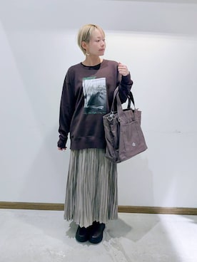 「アイテム（スカート）」を使った、のみ子さん（レディース・154cm・30代）の冬コーディネート