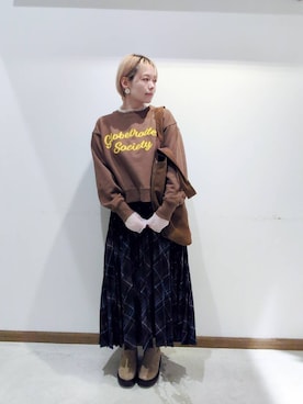 「アイテム（トートバッグ）」を使った、のみ子さん（レディース・154cm・30代）の秋コーディネート