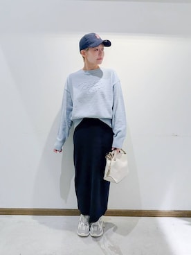 「ハグミーニット_GLOBALWORK」｜のみ子さん（レディース・154cm）の秋コーディネート