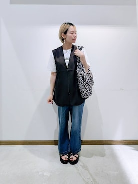 「アイテム（トートバッグ、その他）」を使った、のみ子さん（レディース・154cm）の夏コーディネート