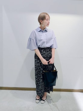 「GLOBAL WORK（グローバルワーク）のらくっション撥水バレエ/135873（バレエシューズ）」を使った、のみ子さん（レディース・154cm・30代）の夏コーディネート