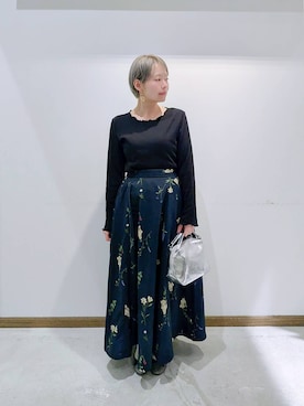 「GLOBAL WORK（グローバルワーク）のスペ軽お財布ショルダー/132336（ショルダーバッグ、シルバー系）」を使った、のみ子さん（レディース・154cm）の春コーディネート