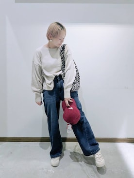 「GLOBAL WORK（グローバルワーク）のアイテム（帽子）」を使った、のみ子さん（レディース・154cm）の冬コーディネート