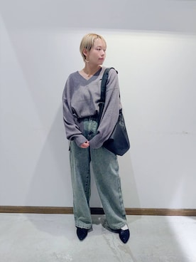 「GLOBAL WORK（グローバルワーク）のアイテム（パンプス）」を使った、のみ子さん（レディース・154cm）の冬コーディネート