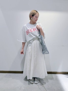 「アイテム（スカート）」を使った、のみ子さん（レディース・154cm・30代）の夏コーディネート