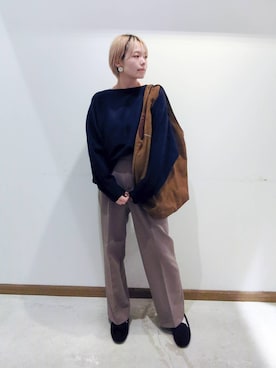 「アイテム（モカシン/デッキシューズ）」を使った、のみ子さん（レディース・154cm・30代）の冬コーディネート