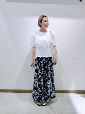 「GLOBAL WORK（グローバルワーク）のアイテム」を使った、のみ子さん（レディース・154cm）の夏コーディネート