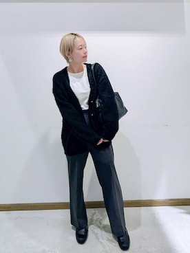 「アイテム（モカシン/デッキシューズ）」を使った、のみ子さん（レディース・154cm・30代）の冬コーディネート