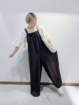 「アイテム（サロペット/オーバーオール）」を使った、のみ子さん（レディース・154cm・30代）の夏コーディネート