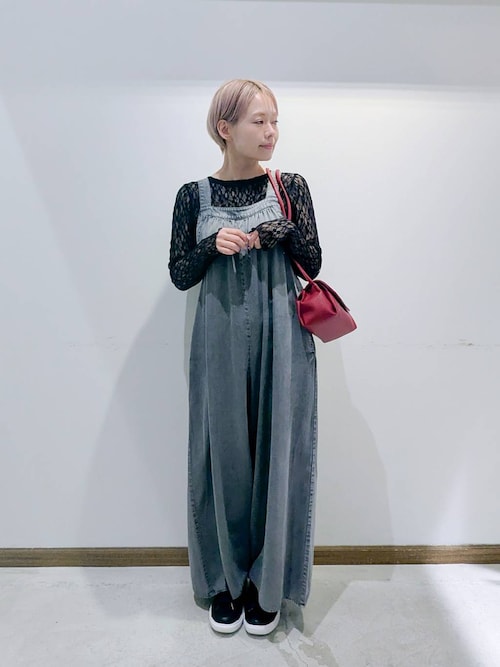 セール】アソートギャザーワイドサロペ/587823（サロペット