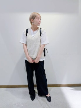 「アイテム（バックパック/リュック）」を使った、のみ子さん（レディース・154cm・30代）の夏コーディネート