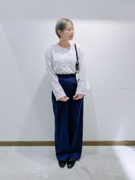 「GLOBAL WORK（グローバルワーク）のらくっション踏めるバブーシュ/136007（その他シューズ、ブラック系）」を使った、のみ子さん（レディース・154cm）の春コーディネート