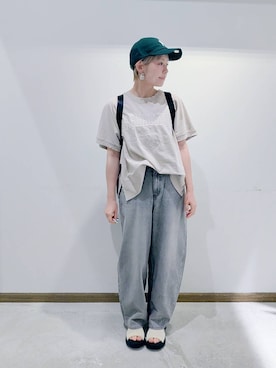 「アイテム（バックパック/リュック）」を使った、のみ子さん（レディース・154cm・30代）の夏コーディネート