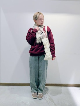 「アイテム（スウェット）」を使った、のみ子さん（レディース・154cm・30代）の冬コーディネート