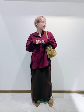 「アイテム（タンクトップ）」を使った、のみ子さん（レディース・154cm・30代）の秋コーディネート