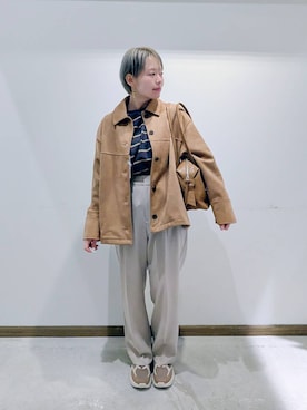 「GLOBAL WORK（グローバルワーク）のアイテム（ジャケット/アウター）」を使った、のみ子さん（レディース・154cm）の春コーディネート