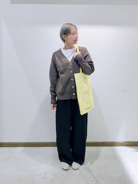 「GLOBAL WORK（グローバルワーク）のエアかるクッションベルトスニーカー/102313（スニーカー、ホワイト系）」を使った、のみ子さん（レディース・154cm）の春コーディネート