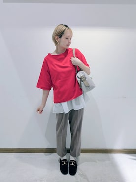 「アイテム（タンクトップ）」を使った、のみ子さん（レディース・154cm・30代）の秋コーディネート
