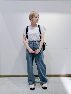 「アイテム（バックパック/リュック）」を使った、のみ子さん（レディース・154cm・30代）の夏コーディネート