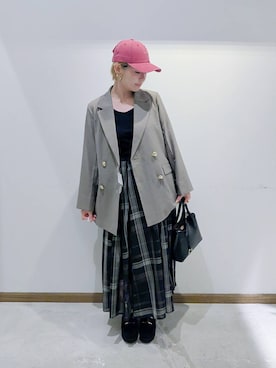 「GLOBAL WORK（グローバルワーク）のアイテム（テーラードジャケット）」を使った、のみ子さん（レディース・154cm）の秋コーディネート