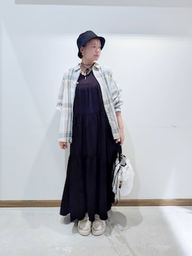 「GLOBAL WORK（グローバルワーク）のアイテム（帽子）」を使った、のみ子さん（レディース・154cm）の夏コーディネート