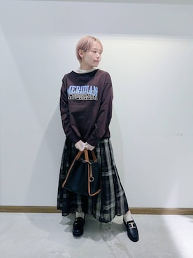 「アイテム（Tシャツ/カットソー）」を使った、のみ子さん（レディース・154cm・30代）の秋コーディネート