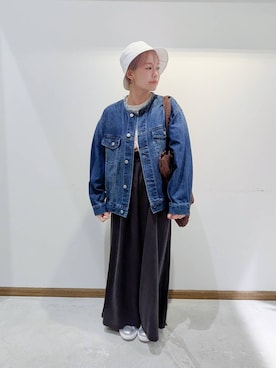 「アイテム（デニムジャケット）」を使った、のみ子さん（レディース・154cm・30代）の秋コーディネート