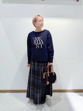 「アイテム（ボストンバッグ）」を使った、のみ子さん（レディース・154cm・30代）の秋コーディネート