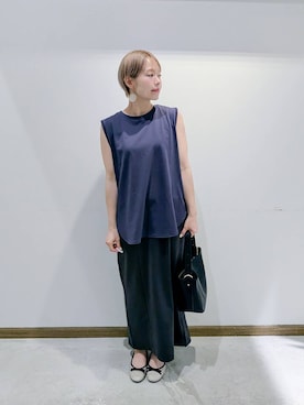 「アイテム（バレエシューズ）」を使った、のみ子さん（レディース・154cm）の夏コーディネート