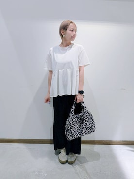 「アイテム（トートバッグ）」を使った、のみ子さん（レディース・154cm・30代）の夏コーディネート