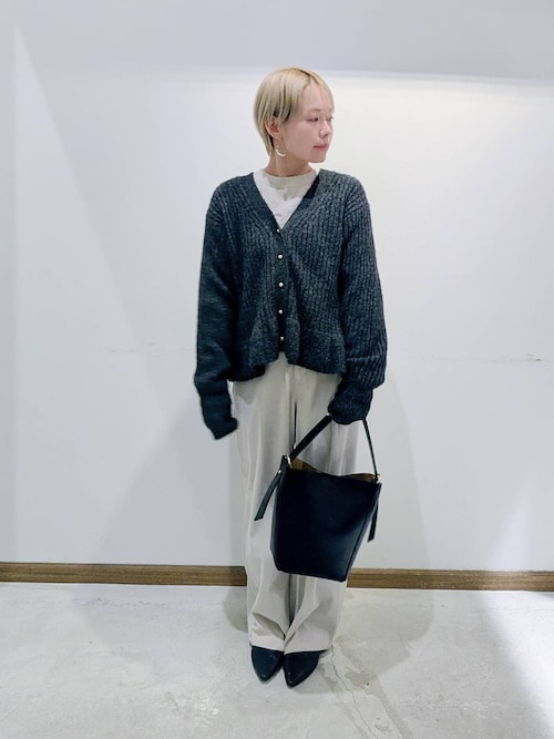 セール】モヘヤタッチペプラムカーディガン/603655（カーディガン