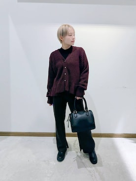 「ボストンバッグ」｜のみ子さん（レディース・154cm）の冬コーディネート