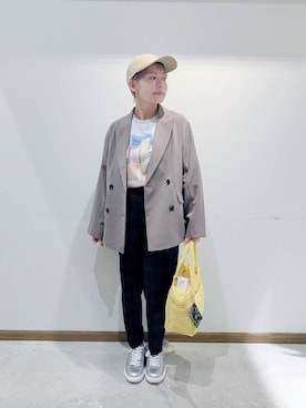 「アイテム（テーラードジャケット）」を使った、のみ子さん（レディース・154cm・30代）の秋コーディネート