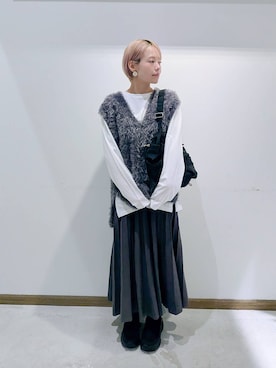 「アイテム（ブーツ）」を使った、のみ子さん（レディース・154cm）の秋コーディネート