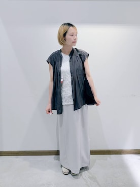 「アイテム（スリッポン）」を使った、のみ子さん（レディース・154cm）の夏コーディネート