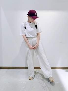 「GLOBAL WORK（グローバルワーク）のアイテム（帽子）」を使った、のみ子さん（レディース・154cm）の夏コーディネート