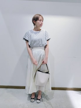 「アイテム（バレエシューズ）」を使った、のみ子さん（レディース・154cm・30代）の夏コーディネート