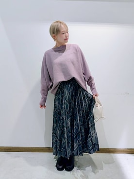 「アイテム（スカート）」を使った、のみ子さん（レディース・154cm・30代）の冬コーディネート