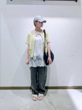 「GLOBAL WORK（グローバルワーク）のアイテム（パンツ）」を使った、のみ子さん（レディース・154cm）の夏コーディネート