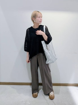 「アイテム（スラックス）」を使った、のみ子さん（レディース・154cm・30代）の秋コーディネート