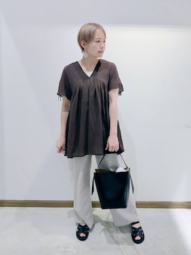 「アイテム（タンクトップ）」を使った、のみ子さん（レディース・154cm・30代）の夏コーディネート