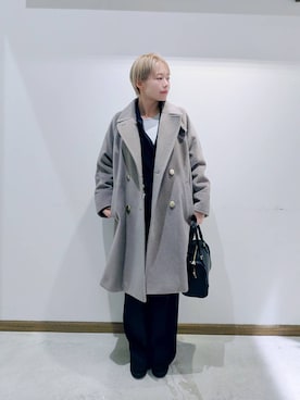 「アイテム（チェスターコート）」を使った、のみ子さん（レディース・154cm）の秋コーディネート