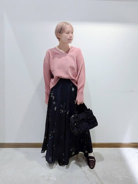 「アイテム（ローファー）」を使った、のみ子さん（レディース・154cm・30代）の秋コーディネート