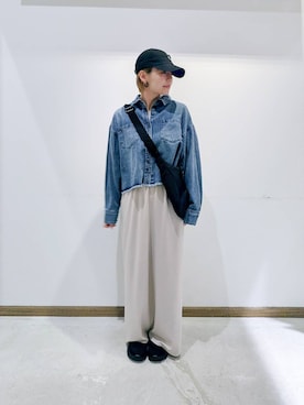 「GLOBAL WORK（グローバルワーク）のアイテム（キャップ）」を使った、のみ子さん（レディース・154cm）の秋コーディネート