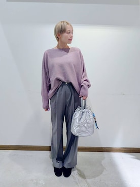 「GLOBAL WORK（グローバルワーク）のふわふわHugmeドルマンプルオーバー/595406（ニット/セーター）」を使った、のみ子さん（レディース・154cm）の秋コーディネート