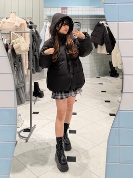 「アイテム（ダウンジャケット/コート）」を使った、amiさん（レディース・158cm）の秋コーディネート