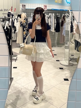 「アイテム（スカート）」を使った、amiさん（レディース・158cm）の夏コーディネート