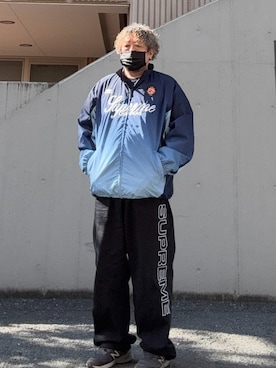 「Supreme （シュプリーム）のアイテム」を使った、hiroremeさん（メンズ・175cm）の冬コーディネート